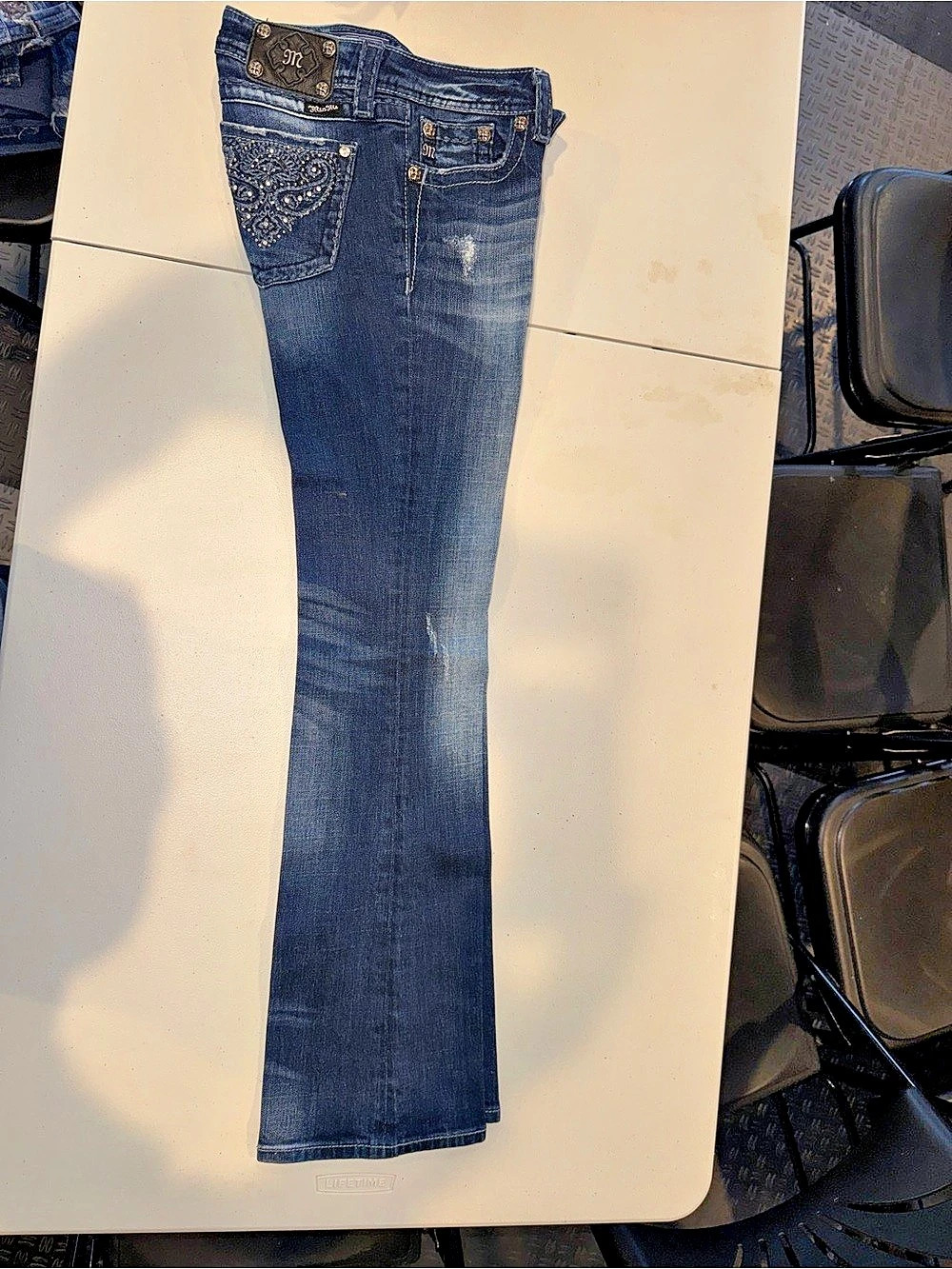 Miss Me JP5123 Embellished Bootcut Jeans Blue Waist 30